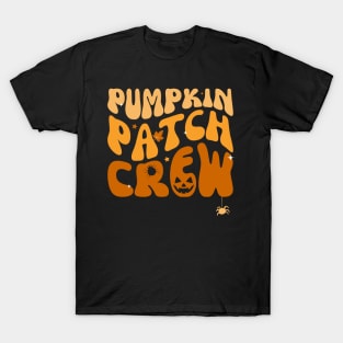 Pumpkin Patch Crew Thanksgiving Fall Autumn Retro Groovy T-Shirt